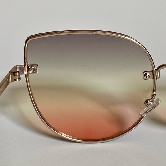 Celio Sunglasses from Kohl’s Cat Eye multi color ombré lens gold frame brand new - Picture 1 of 15